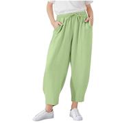 Générique Kinder Jogginghose Pantalons Confortables pour Filles à Porter au Quotidien. Pantalons Courts élégants pour Enfants,Parfaits Le Printemps et l'été.(Green,7-8 Ans)