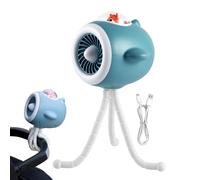 Générique Kinderwagenventilator | 3 Geschwindigkeiten LED Licht | Handventilator - für Kinder, Erwachsene, Kinderbetreuung, Spaziergänge, Camping, Zuhause, Auto, Reisen, Park,