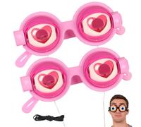 Générique Kinetic Crazy Eyes Glasses, Funny Glasses for Adults, Adult Size Silly Sunglass With Blinking Eyeball (2pcs-Pink)