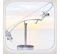 Générique Kinetic Fishing Sculpture, The Fisherman Balancing Sculpture, Kinetic Desk Toys, Full of Kinetics Art Swinging Sticks. (Silver)