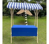 Générique Kiosque à Nourriture de Rue Portable en Bois, Chariot de marché extérieur, présentoir créatif pour vendeurs de Desserts pour fêtes, Mariages et Anniversaires - Bleu, 120 cm/47,2 Pouces