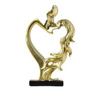 Générique Kiss Sculpture - Resin Character Sculpture, Creative Romantic Abstract Couple Statue, Modern Art Decor | for Living Room Bedroom TV Stand Bookshelf