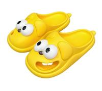 Générique Kissing Slippers, 3D Funny Cute Non-Slip EVA Thick Sole Tongue Big Eyed Dog Sandals, Unisex Cartoon Comfy Slippers (Yellow,5.5-6 Women/4-4.5 Men)