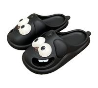 Générique Kissing Slippers, 3D Funny Cute Non-Slip EVA Thick Sole Tongue Big Eyed Dog Sandals, Unisex Cartoon Comfy Slippers (Black,7-7.5 Women/5.5-6 Men)