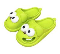Générique Kissing Slippers, 3D Funny Cute Non-Slip EVA Thick Sole Tongue Big Eyed Dog Sandals, Unisex Cartoon Comfy Slippers (Green,7-7.5 Women/5.5-6 Men)