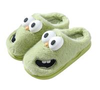 Générique Kissing Slippers, 3D Funny Cute Non-Slip EVA Thick Sole Tongue Big Eyed Dog Slippers, Unisex Cartoon Comfy Slipper (Green,7-7.5 Women/5.5-6 Men)