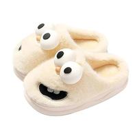 Générique Kissing Slippers, 3D Funny Cute Non-Slip EVA Thick Sole Tongue Big Eyed Dog Slippers, Unisex Cartoon Comfy Slipper (White,8-9 Women/7.5-8 Men)