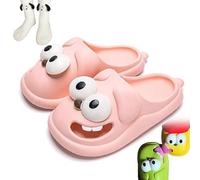 Générique Kissing Slippers for Couples, Tongue Kiss Slippers with Non-Slip Thick Sole, 3D Big Eyes Dog Pillow Slipper for Women Men (Pink,EU 36/37)