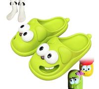 Générique Kissing Slippers for Couples, Tongue Kiss Slippers with Non-Slip Thick Sole, 3D Big Eyes Dog Pillow Slipper for Women Men (Green,EU 38/39)