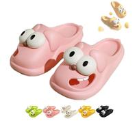 Générique Kissing Slippers,Tongue Kiss Slides, 3D Funny Cute Non-Slip EVA Thick Sole Tongue Big Eyed Dog Sandal (Pink,7.5-8)