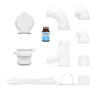 Générique Kit 1 Prise de Service/Garage avec Coudes et Colle pour aspirateur centralisé (sans Tubes) - Compatibles Toutes Marques Aspiration Centralisée - Garantie 2 Ans