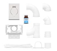 Générique Kit 1 Prise rectangulaire avec Coudes et Colle pour aspirateur centralisé (sans Tubes) - Compatibles Toutes Marques Aspiration Centralisée - Garantie 2 Ans