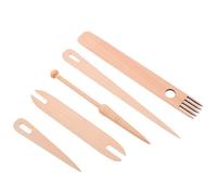 Générique Kit 5 Pièces D’Outils en Bois pour Métier à Tisser, Aiguilles à Tricoter et Crochets, Peigne et Navette pour Tapisserie Artisanale, Accessoires de Tissage DIY, Usage Couture