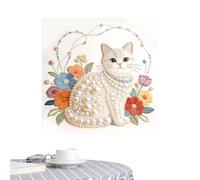 Générique Kit - Animal Theme Rhinestone Art Craft, DIY Pearl Canvas Set with Sparkling Gem Placement Tools, Creative Decorative Display Function, Ideal for Kids Adults Christmas Party Home Wall