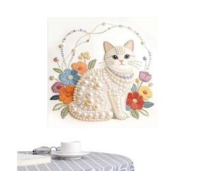 Générique Kit - Animal Theme Rhinestone Art Craft, DIY Pearl Canvas Set with Sparkling Gem Placement Tools, Creative Decorative Display Function, Ideal for Kids Adults Christmas Party Home Wall