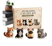 Générique Kit Animaux En Perles,Création de petit chat 3D, jouets drôles - Kit De Perles Animaux Avec Instructions - Pour Femmes Filles Bureau École Dortoir Chambre Bureau Fenêtre Fête