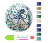 Générique Kit Art Perles Panneau Rond DIY Vie Marine Avec Chaîne