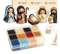 Générique Kit Artisanal Crèche 3D Perles - Figurines Déco Religieuse Faite Main pour Fêtes | Ensemble Perlage Débutant Pas à Pas | Cadeau Family Précieux pour Maman Papa Conjoint Maison
