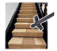 Générique Kit Complet de Fixations pour Barres de Guidage réglables et polies, Comprenant Supports, vis et Embouts pour Tapis d'escalier.