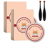 Générique Kit Crème et Brosse Anti-Traces de Larmes pour Animaux - Détachant Doux pour Chiens et Chats - Baume Sûr et Efficace pour Éclaircir et Prévenir Les Taches - 30 g (2Pièce)