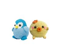 Générique Kit Crochet DéButant Complet, Kit Crochet Poussin Chiot Pingouin Amigurumi, avec Instructions, DIY Poupées Faites à la Main, Convient aux Adultes et Aux Enfants (AC)