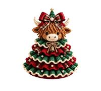 Générique Kit Crochet Sapin Noël Complet Débutant Laine Incluse | Un ouvrage dense qui imite les branches de sapin pour un rendu plein et en relief.