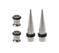 Générique Kit d ' étirement d ' oreille coniques et tunnels en acier inoxydable de calibre 7 mm avec joint torique 2 cônes et 2 tunnels garçons filles bijoux de corps pour femmes piercings langue