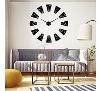 Générique Kit d’Horloge Acrylique Moderne thème du Territoire des Douze Constellations, Horloge Murale sans Cadre 3D avec Autocollants miroirs pour Salon (Noir, 27 Pouces)