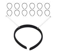 Générique Kit de 15 Bandeaux à Ressort Élastiques en Peluche Noire pour Cheveux, Accessoires DIY Classiques et Polyvalents, pour Femmes et Filles Quotidien