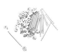 Générique Kit de 20 Connecteurs de Meubles Double Tête en Alliage de Zinc et Fer, Fixation Robuste et Simple à Utiliser pour Armoires et Meubles de Bureau, Argenté