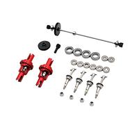 Générique Kit de 29 Pièces pour Voiture RC 1:28 : Roulements Métalliques, Arbre de Transmission et Différentiel. Accessoires de Modification En Métal Compatible, rouge