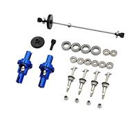 Générique Kit de 29 Pièces pour Voiture RC 1:28 : Roulements Métalliques, Arbre de Transmission et Différentiel. Accessoires de Modification En Métal Compatible, Bleu