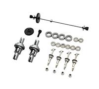 Générique Kit de 29 Pièces pour Voiture RC 1:28 : Roulements Métalliques, Arbre de Transmission et Différentiel. Accessoires de Modification En Métal Compatible, Gris