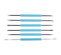 Générique Kit de 6 Outils Auxiliaires de Soudure en Acier au Carbone Teinté Double Face Bleu Ciel pour Circuit Imprimé Aide à la Soudure et Réparation Électronique