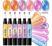 Générique Kit De 6 Stylos Gel œIl De Chat Pastel Sans Lampe Uv