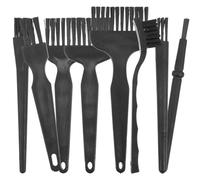 Générique Kit de 8 Brosses de Nettoyage pour Rasoir Électrique Noir en Pp, Facile à Transporter Perte de Poils, pour Usage Professionnel et Voyage