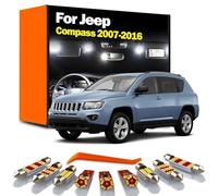 Générique Kit de 9 éclairages LED pour Plaque d'immatriculation, pour Jeep Compass 2007-2010, 2011, 2012, 2013, 2014, 2015, 2016, plafonnier, Coffre