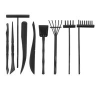 Générique Kit de 9 Râteaux de Jardin Zen en Plastique Noir Mini Râteaux pour Table à Sable Outils de Contemplation pour Jardin Zen et Accessoires de Relaxation pour Décoration et