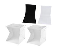 Générique Kit de Boîte Lumineuse Photo Portable 30 Cm avec 2 Barres LED, 2 Fonds de Couleur, Tente D’éclairage Douce pour Photographie D’Objets, Bijoux et Cosmétiques