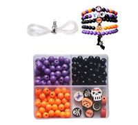 Générique Kit de Bracelet Halloween - Perles pour Bijoux à Thème Halloween - Set d'Artisanat Festif pour Débutants et Adultes Créateurs de Bracelets et Porte-Clés