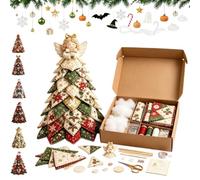 Générique Kit de bricolage pour sapin de Noël matelassé (#A) | Ensemble de patchwork en tissu 3D, décoration de table facile à réaliser pour les débutants, pour la maison ou le bureau