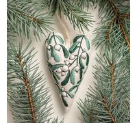 Générique Kit de broderie de Noël en forme de cœur à faire soi-même, kit de broderie pour décoration de Noël, kits cadeaux créatifs pour décoration de sapin et d'hiver (Paquete de materiales, D)