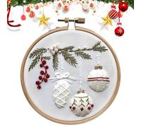 Générique Kit de Broderie de Noël, Kit de Point de Croix Broderie Noël, Kit de Broderie pour Débutants, Décoration de Broderie de Noël Cadeaux, Artisanat DIY Décoration à la Main pour Adultes (H)