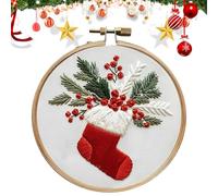 Générique Kit de Broderie de Noël, Kit de Point de Croix Broderie Noël, Kit de Broderie pour Débutants, Décoration de Broderie de Noël Cadeaux, Artisanat DIY Décoration à la Main pour Adultes (B)