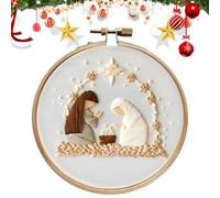 Générique Kit de Broderie de Noël, Kit de Point de Croix Broderie Noël, Kit de Broderie pour Débutants, Décoration de Broderie de Noël Cadeaux, Artisanat DIY Décoration à la Main pour Adultes (G)