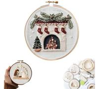 Générique Kit de Broderie de Noël, Kit de Point de Croix Broderie Noël, Kit de Broderie pour Débutants, Décoration de Broderie de Noël Cadeaux, Artisanat DIY Décoration à la Main pour Adultes
