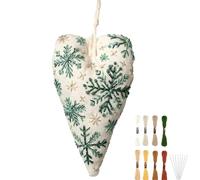 Générique Kit De Broderie Débutant Ornement de Noël en Forme de Cœur | Apprendre à Broder,Artisanat pour Décoration Murale Maison Adultes Seniors Loisir Détente Activité de Groupe Projet Voyage