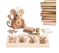 Générique Kit de Broderie DIY avec Un Ornement De Souris Fait Main en Tissu | Kit DIY de projet broderie et Pour Adultes Femmes Hommes Maison Salon Chambre À Coucher Bureau Entrée Table De Chevet Fête