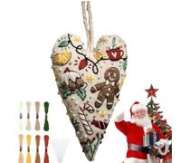 Générique Kit De Broderie Main Cœur Ornement Décoratif | Kit Initiation Broderie,Set Complet Artisanat pour Voyage Détente Loisir Créatif Décoration Murale Activité de Groupe