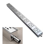 Générique Kit de caniveau avec Sortie, Drainage de tranchée sur Mesure, caniveau de dérivation d'eau pour allée, caniveau en Acier Inoxydable (avec Sortie, 7 x 5 cm (2 3/4 x 2))